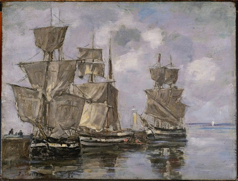 Barcos en el Puerto de Honfleur - Eugène Boudin