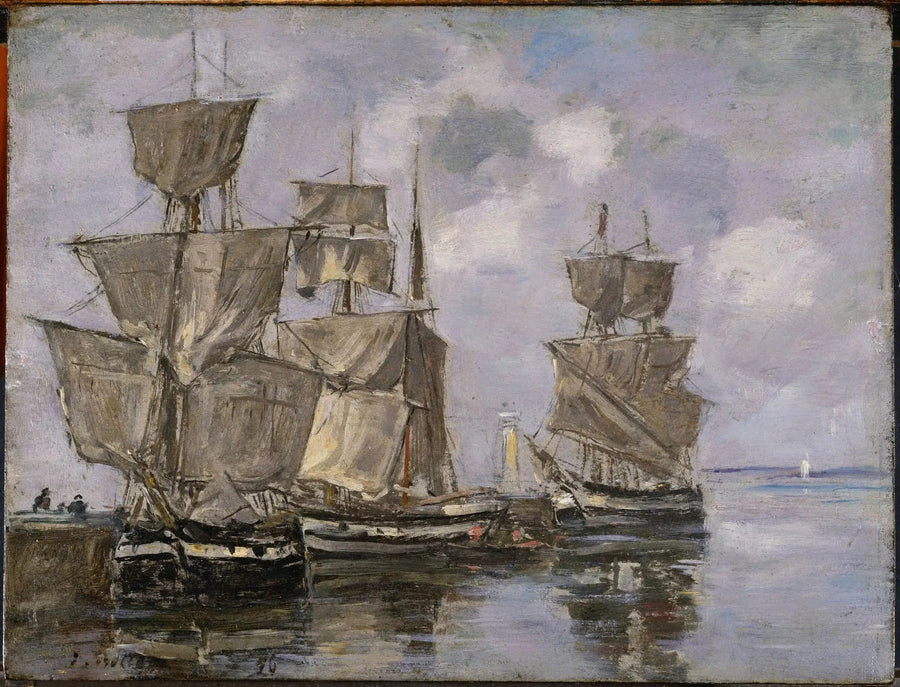 Barcos en el Puerto de Honfleur - Eugène Boudin