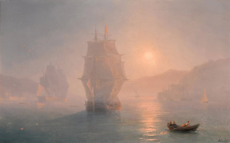 Navíos en una mañana brumosa - Iván Aivazovski