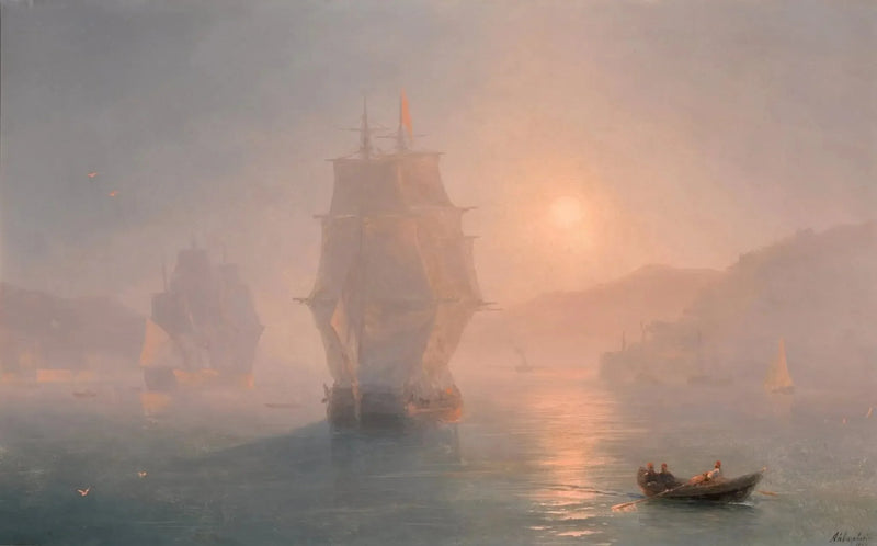 Navíos en una mañana brumosa - Iván Aivazovski