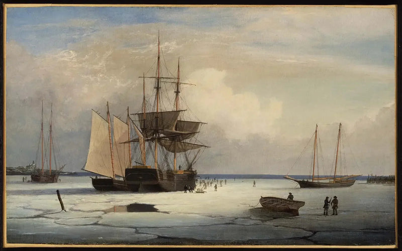 Navíos atrapados en el hielo frente a la isla Ten Pound, Gloucester - Fitz Henry Lane