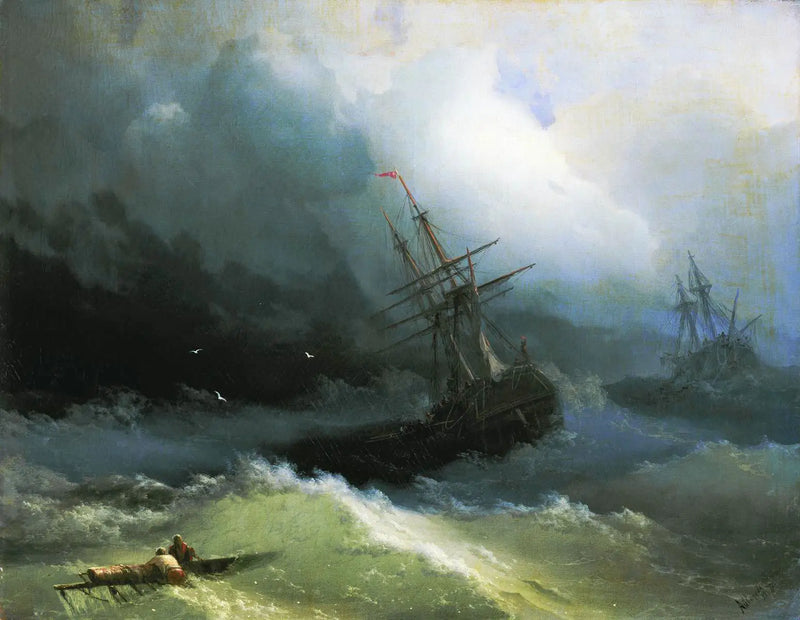 Navíos en el mar embravecido - Ivan Aïvazovski