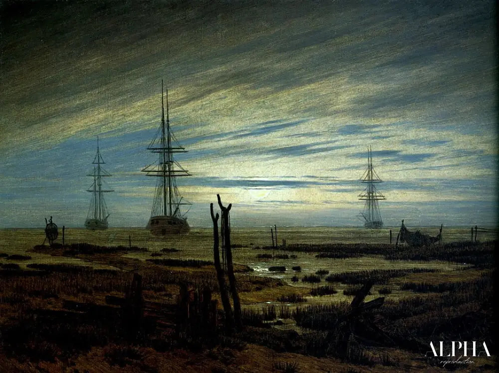 Navires sur la rade - Caspar David Friedrich - Reproductions de tableaux et peintures haut de gamme