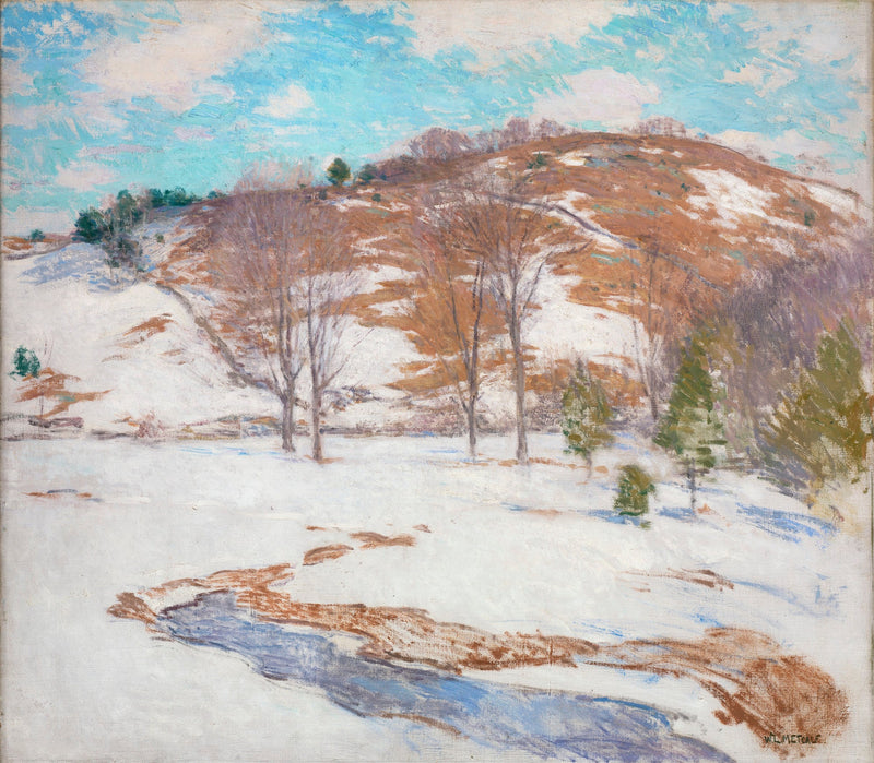 Nieve en las estribaciones - Willard Metcalf