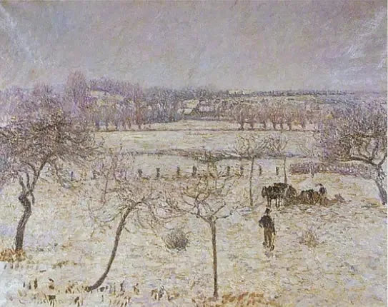 Nieve y escarcha en Éragny - Camille Pissarro