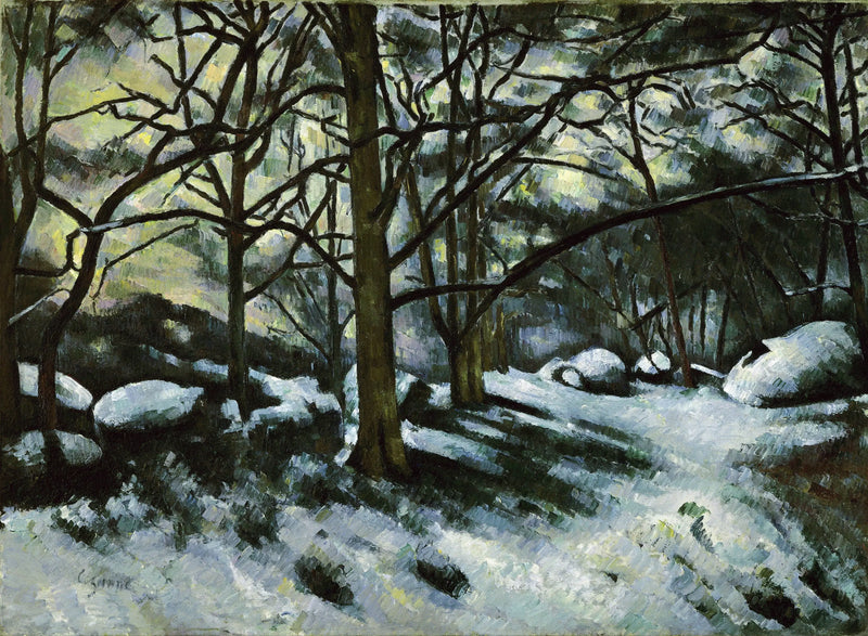 Nieve derritiéndose en Fontainebleau - Paul Cézanne