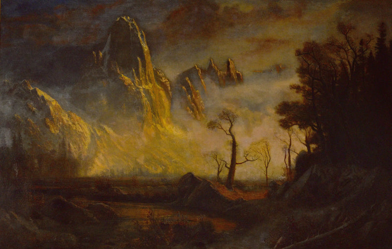 Nieve temprana en el valle de Yosemite, Sentinel Rock - Albert Bierstadt