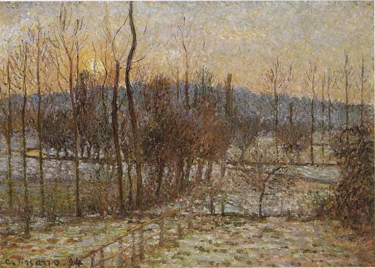 Nieve, sol poniente, Éragny - Camille Pissarro