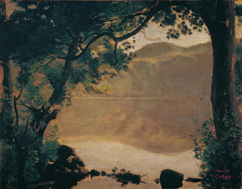 Nemi, el lago visto a través de los árboles - Jean-Baptiste Camille Corot