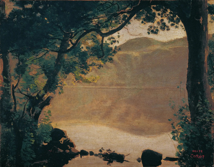 Nemi, el lago visto a través de los árboles - Jean-Baptiste Camille Corot