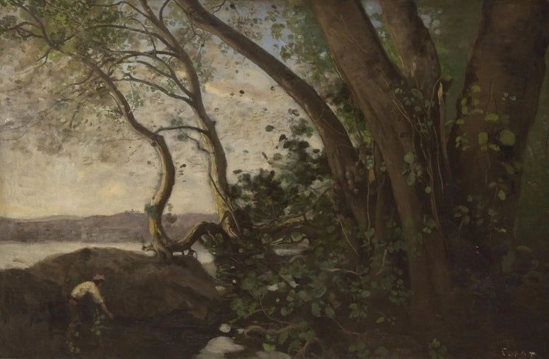 Nemi, los márgenes del lago - Jean-Baptiste Camille Corot