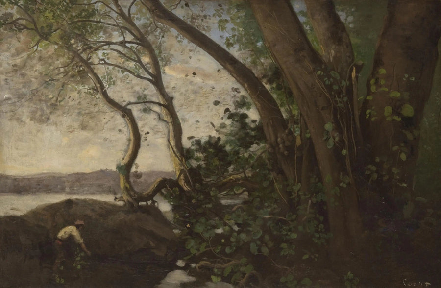 Nemi, los márgenes del lago - Jean-Baptiste Camille Corot