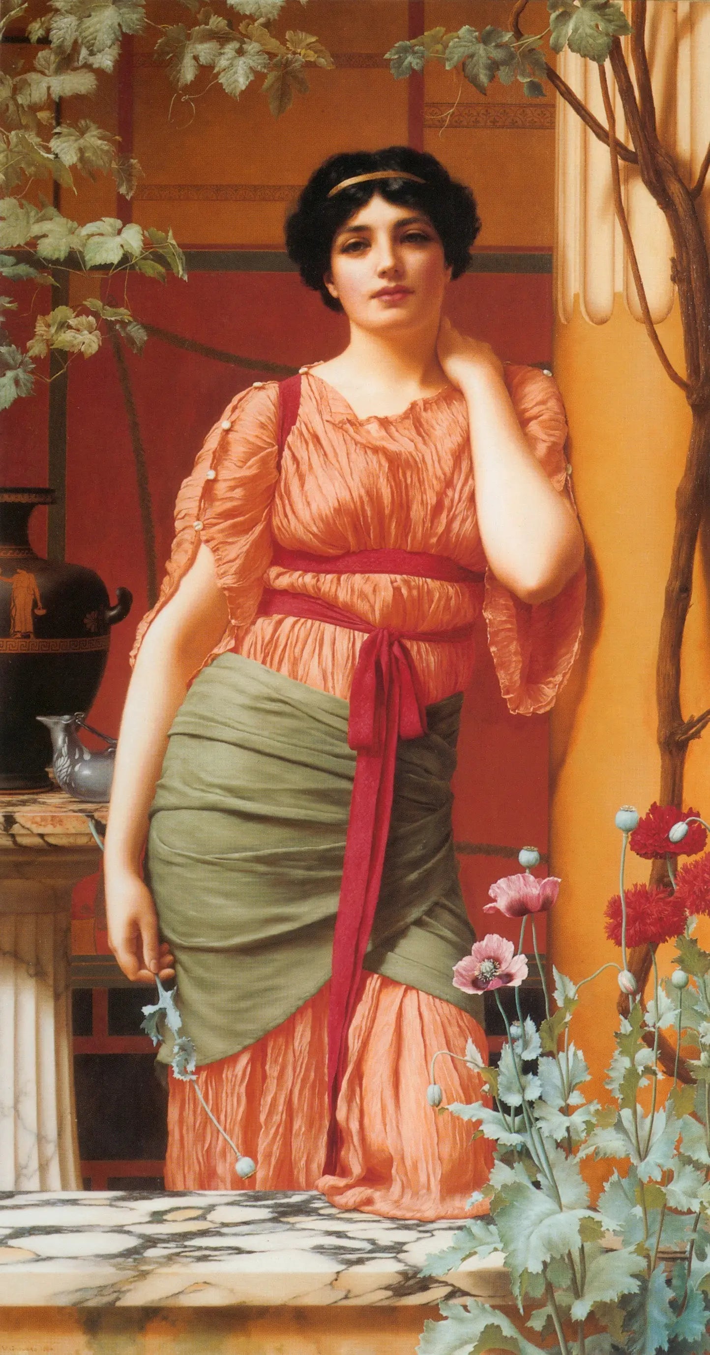 Nerissa - John William Godward image 1 reproduction de peinture à l’huile