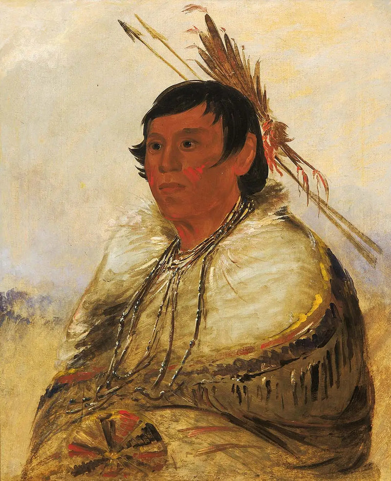 Ni-a-có-mo, Fijar con el pie, un Valiente - George Catlin