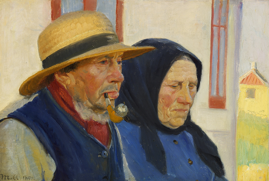Niels y Ane Gaihede frente a su casa en Sterby. - Michael Peter Ancher