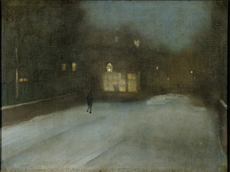 Nocturno en gris y oro: Chelsea Snow - James Abbott McNeill Whistler