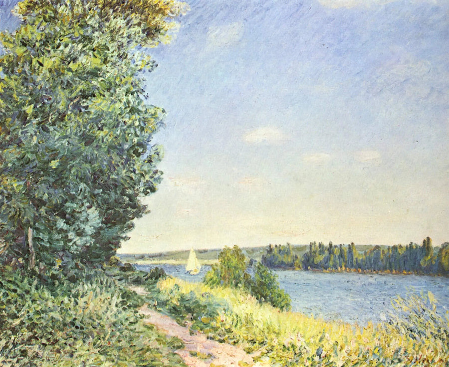Normandía, el sendero junto al agua, tarde en Sahurs - Alfred Sisley