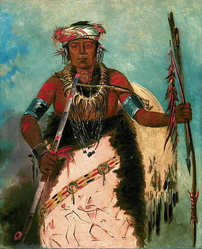 Notch-ee-níng-a Sans Cœur (appelé Nuage Blanc) Chef de la Tribu - George Catlin - Alpha Reproduction