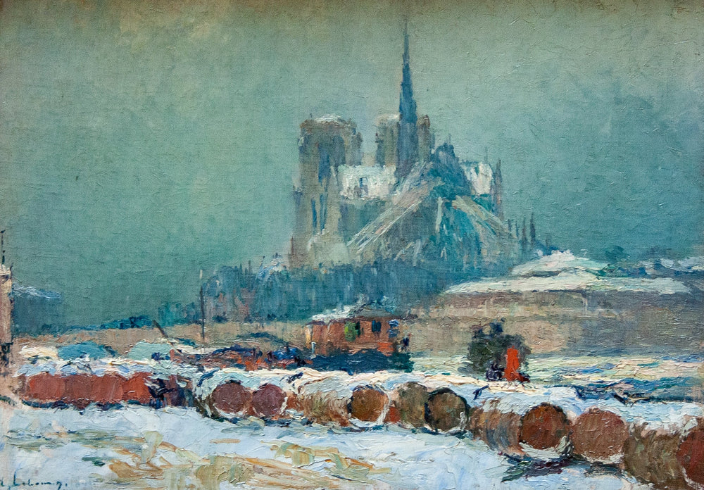 Notre-Dame de Paris par temps de neige - Albert Lebourg image 1 tableau peint à l’huile sur toile