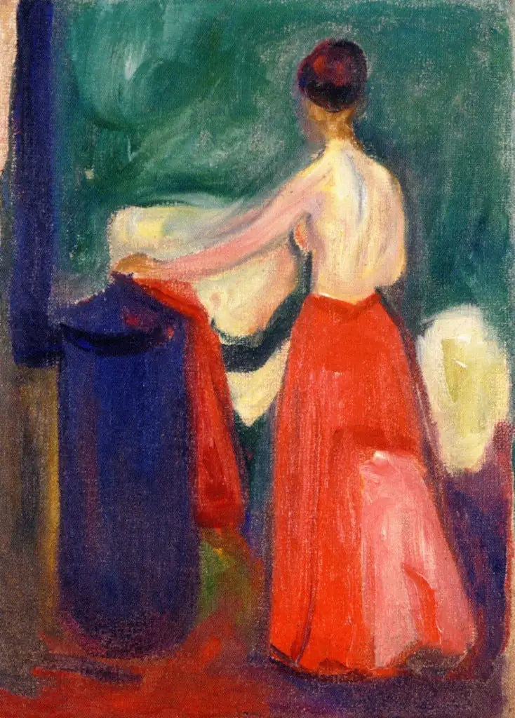 Mujer desnuda con falda roja - Edvard Munch