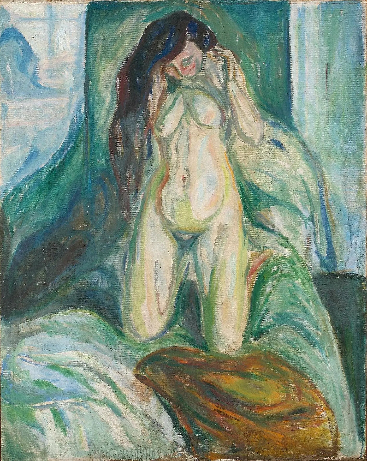 Nu agenouillé - Edvard Munch image 1 copie de tableau peinte à la main