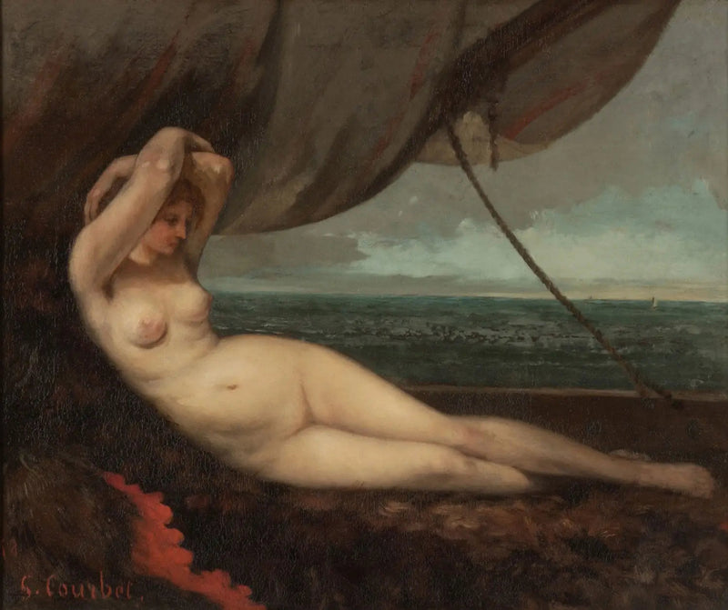 Nu acostado en la orilla del mar - Gustave Courbet