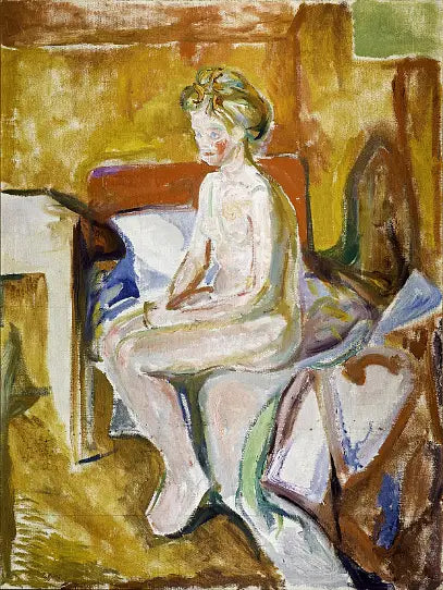 Mujer sentada al borde de la cama - Edvard Munch