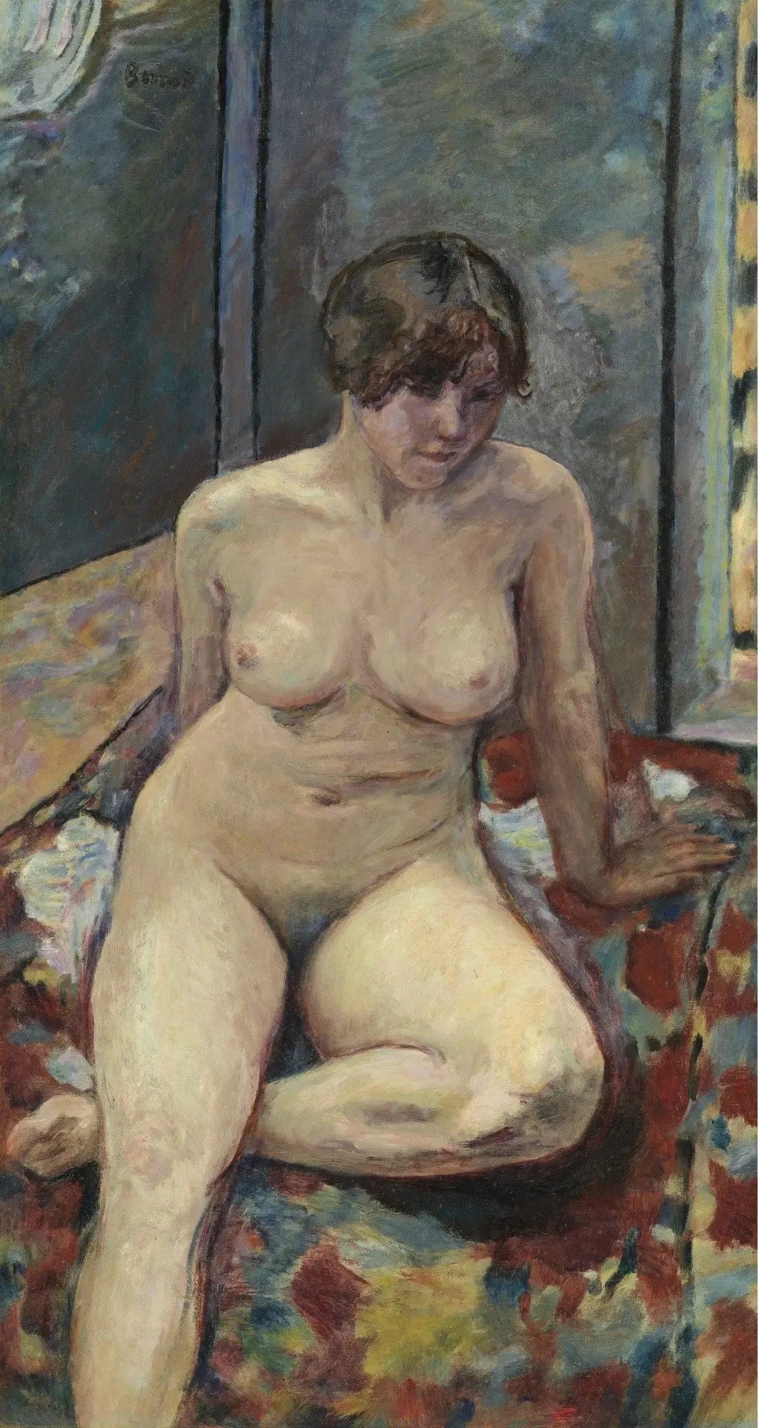 Nu assis, jambe pliée - Pierre Bonnard image 1 tableau peint à l’huile sur toile
