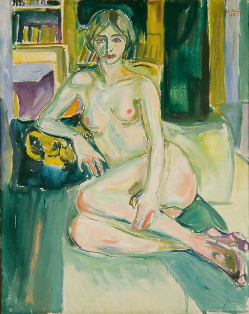 Desnudo, sentado en el sofá - Edvard Munch
