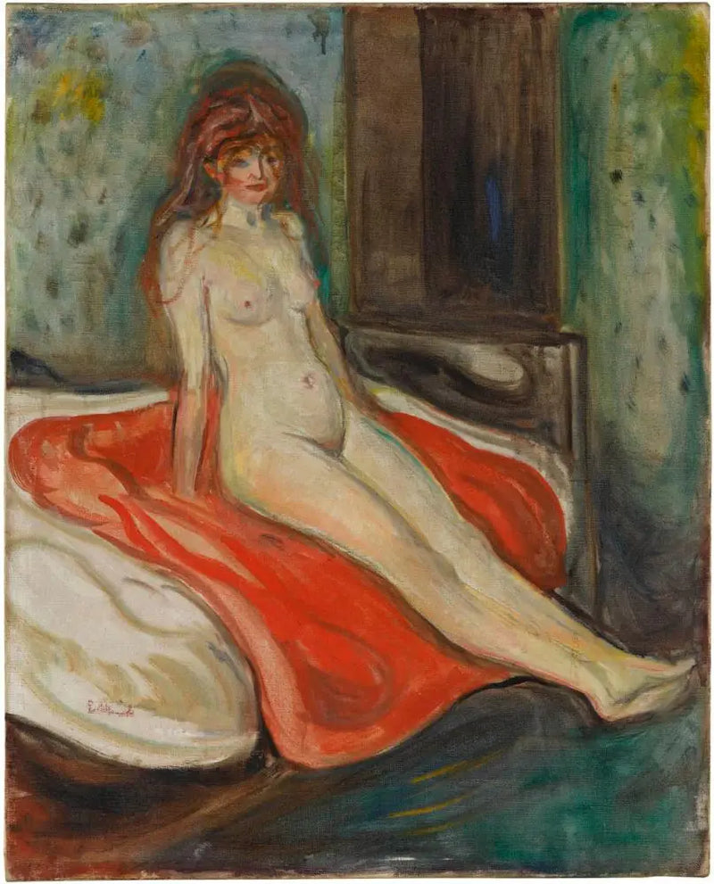Mujer sentada en la cama - Edvard Munch