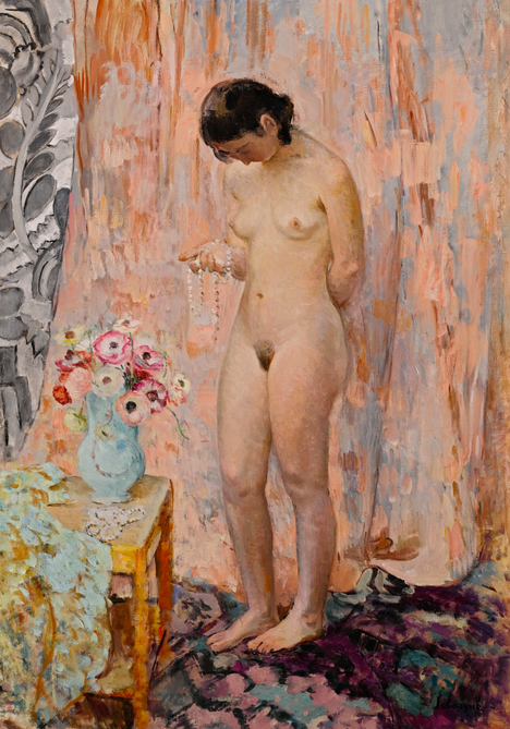 Nu au collier - Henri Lebasque image 1 copie peinte à la main à l’huile