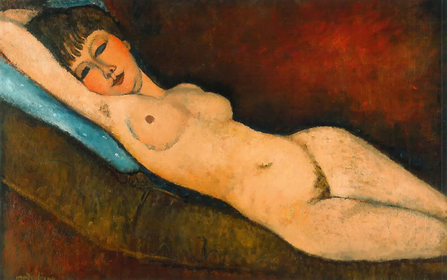 Nu acostado en el cojín azul - Amedeo Modigliani