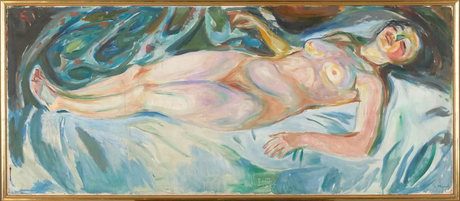 Desnudo acostado: noche - Edvard Munch