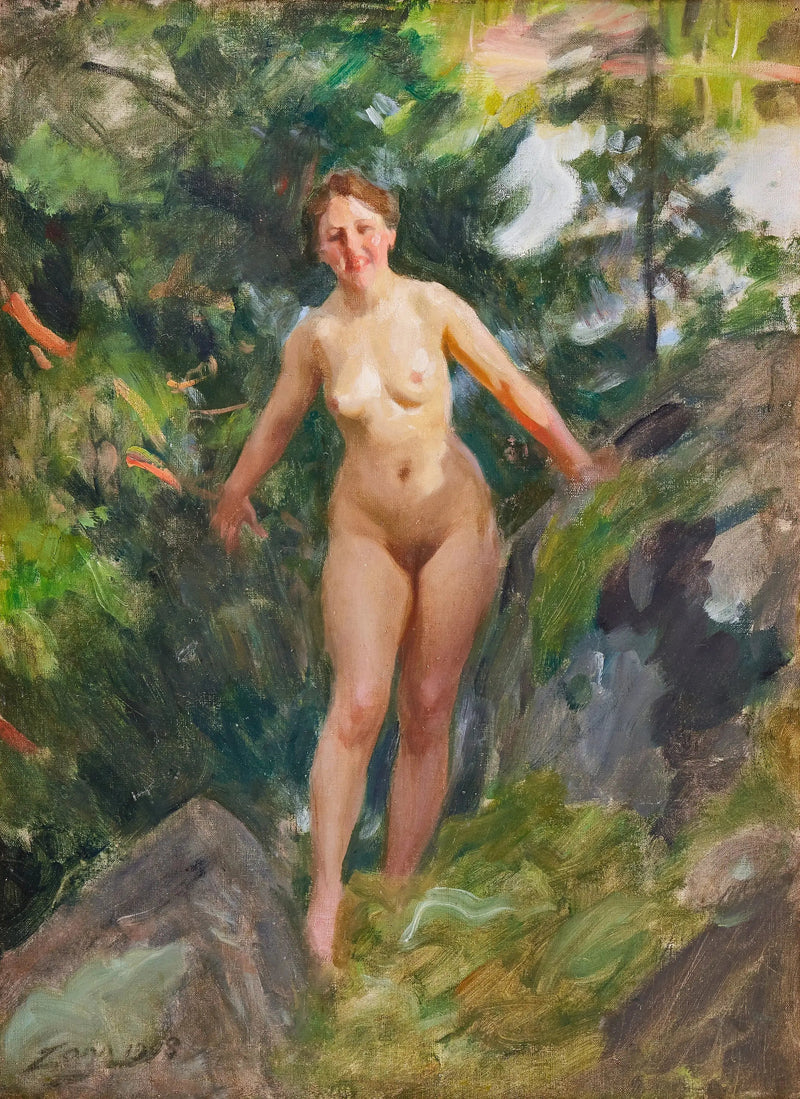 Solo en un bosque rocoso - Anders Zorn