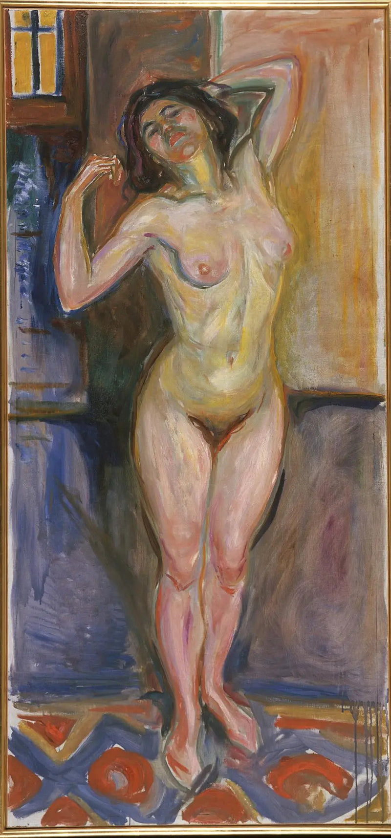Nu de pie con las manos detrás de la cabeza - Edvard Munch