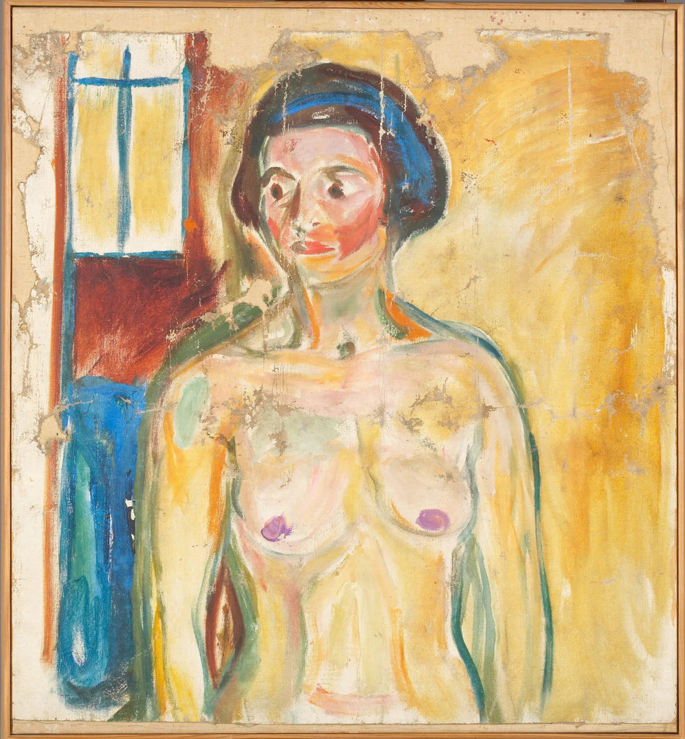 Nu debout : demi-portrait - Edvard Munch image 1 copie de tableau peinte à la main