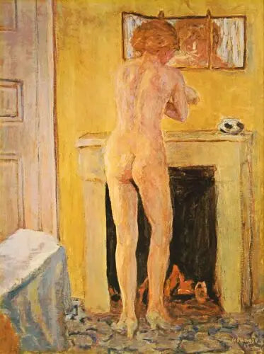 Nu frente a la chimenea - Pierre Bonnard