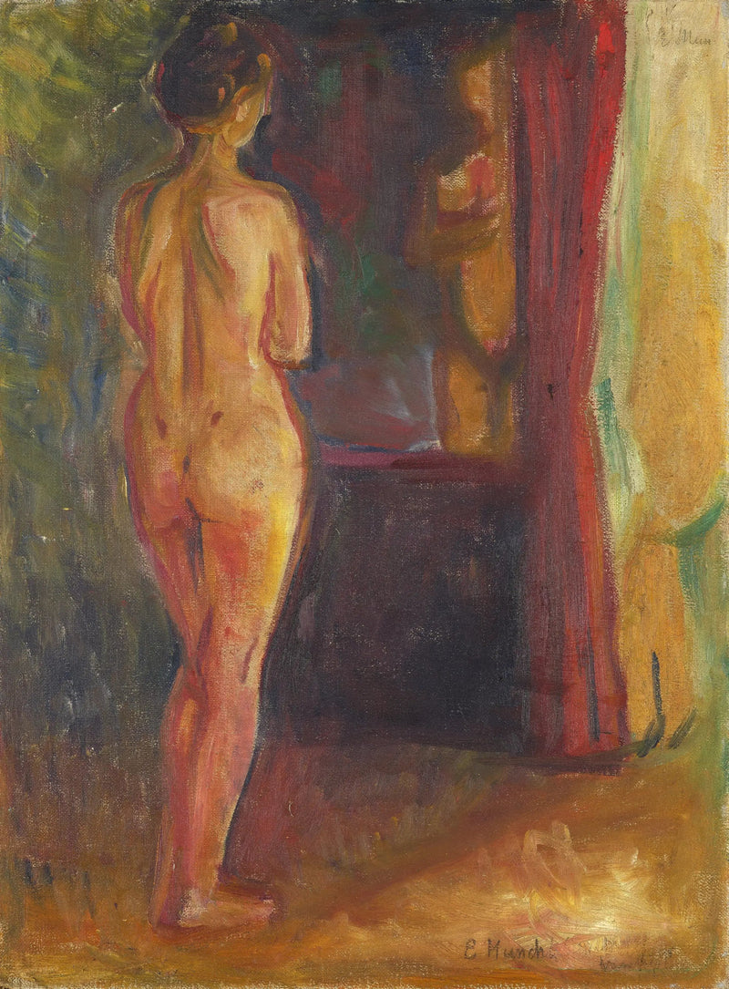 Nu frente a su espejo - Edvard Munch