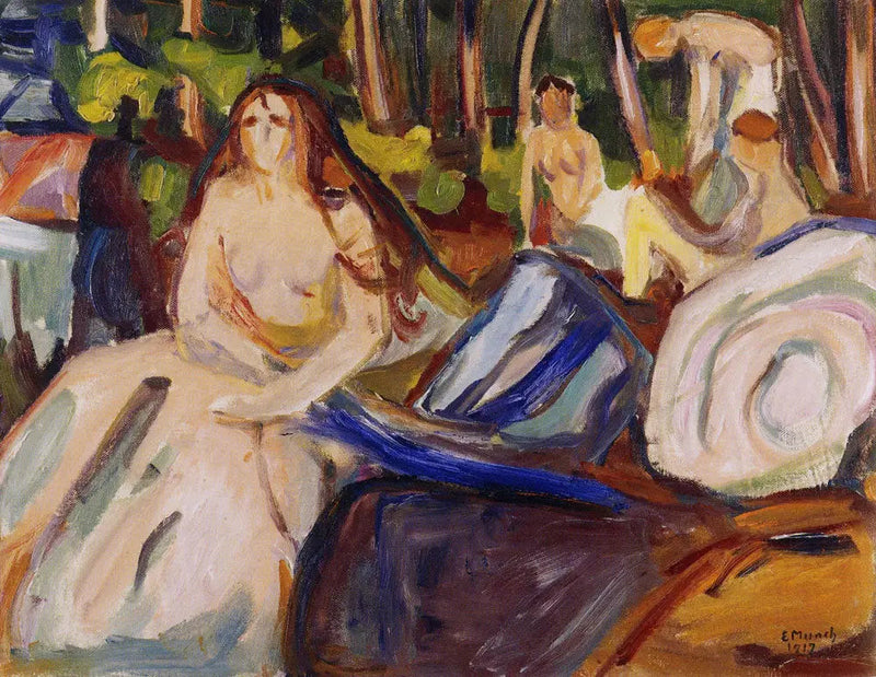 Desnudo en el bosque - Edvard Munch