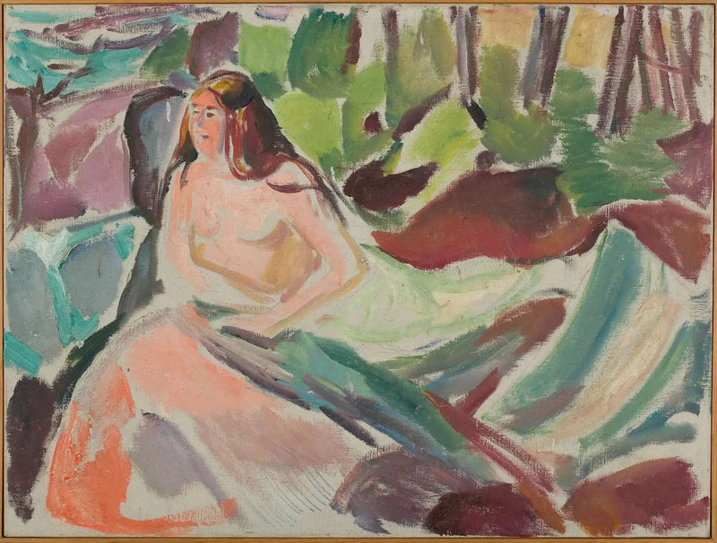 Desnudo en el bosque - Edvard Munch