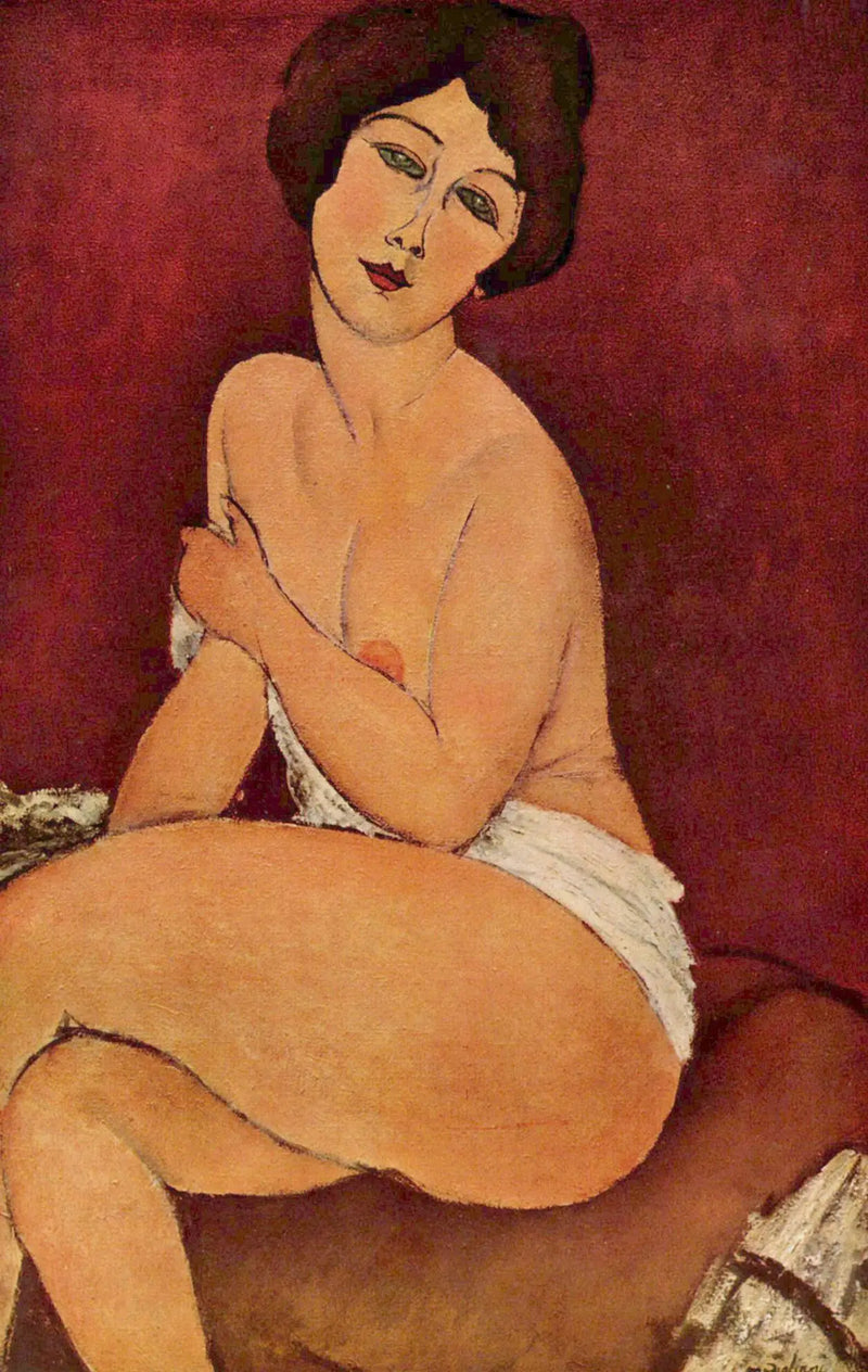 Mujer desnuda sentada en un diván - Amedeo Modigliani