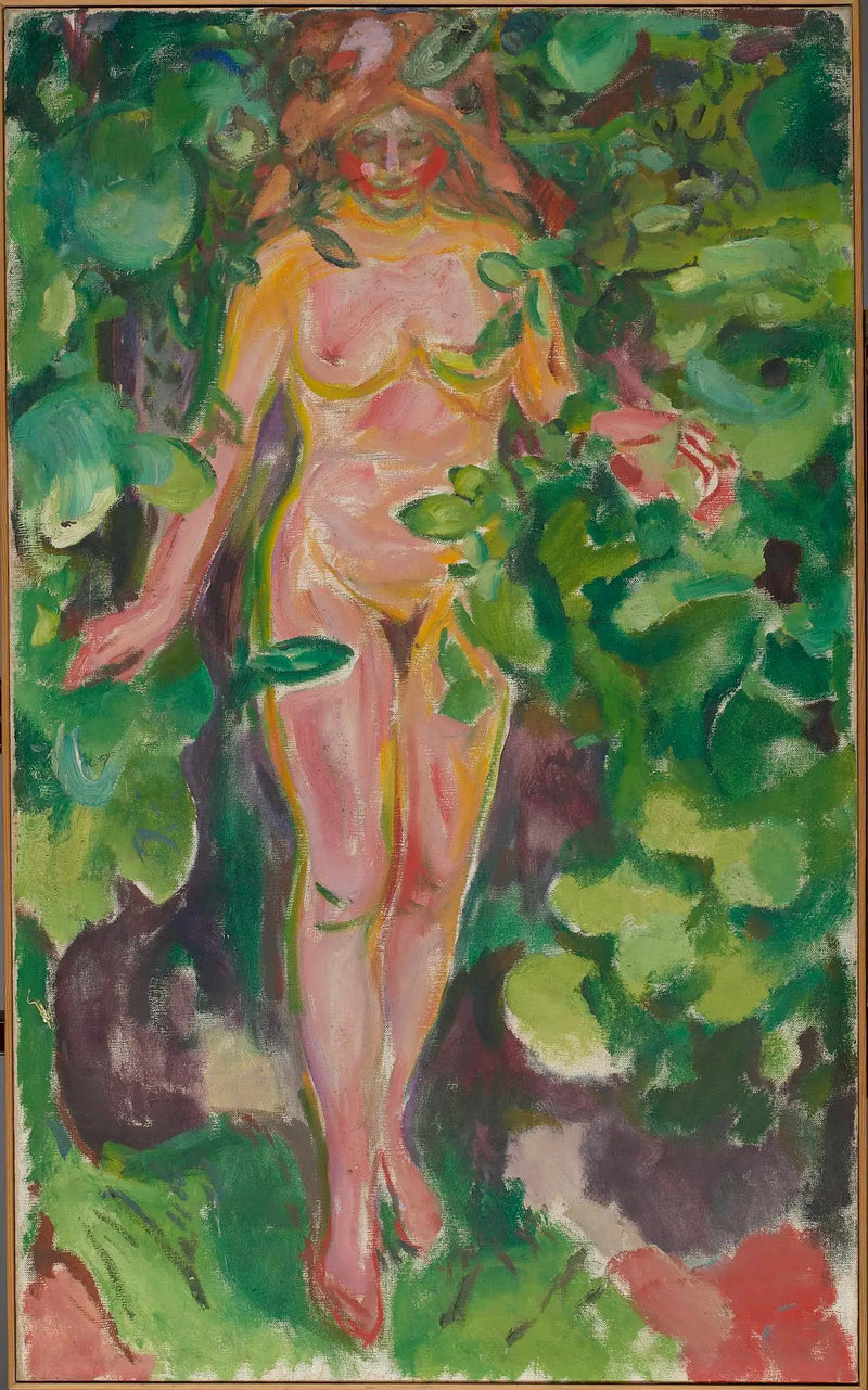 Mujer desnuda en el bosque - Edvard Munch