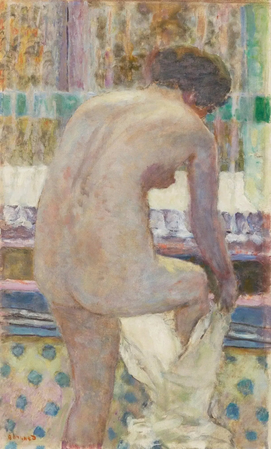 Nu vistiéndose - Pierre Bonnard