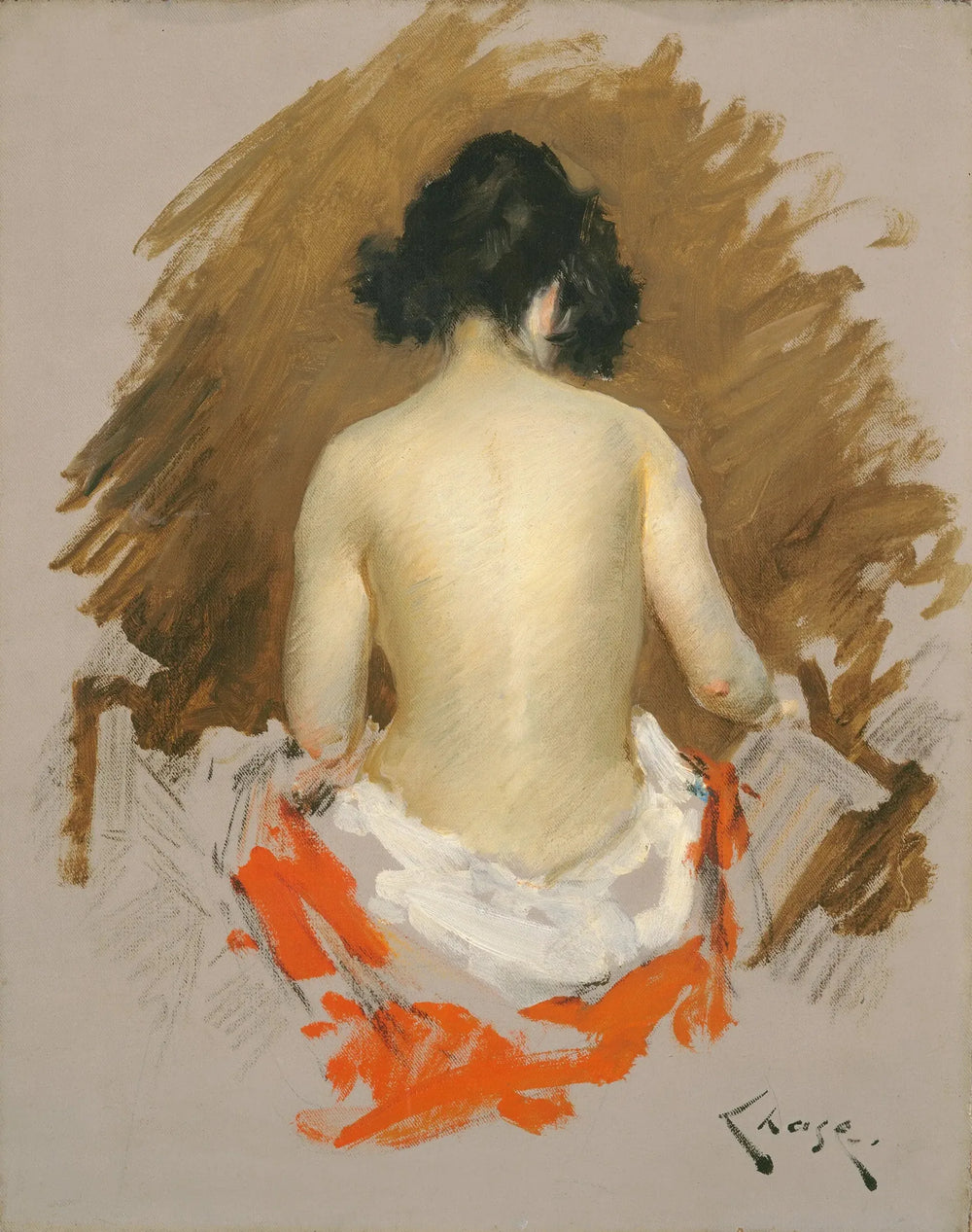 Nu - William Merritt Chase image 1 reproduction artisanale de tableau