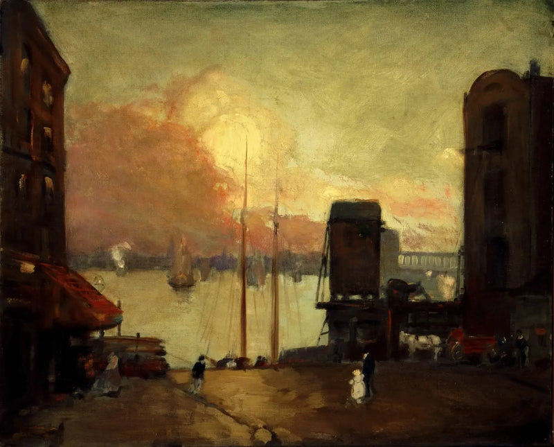 Nubes cúmulus, East River - Robert Henri