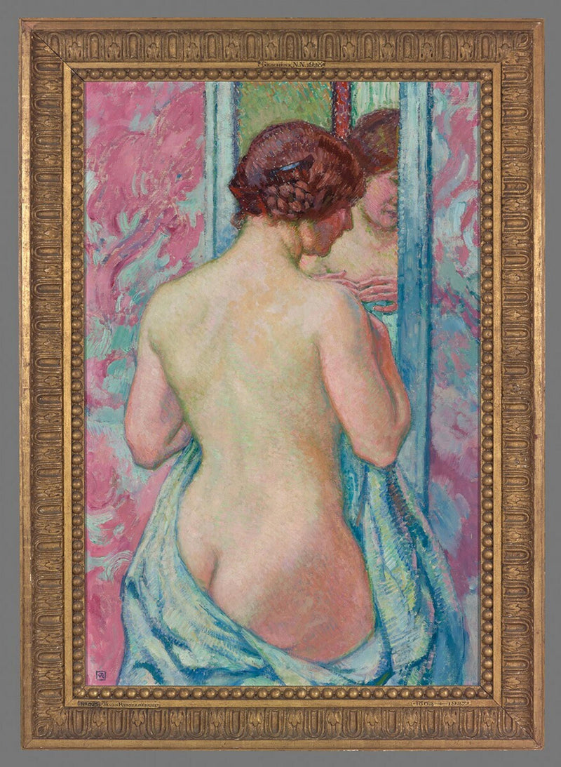 Nuevo de pie frente a un espejo - Théodore van Rysselberghe