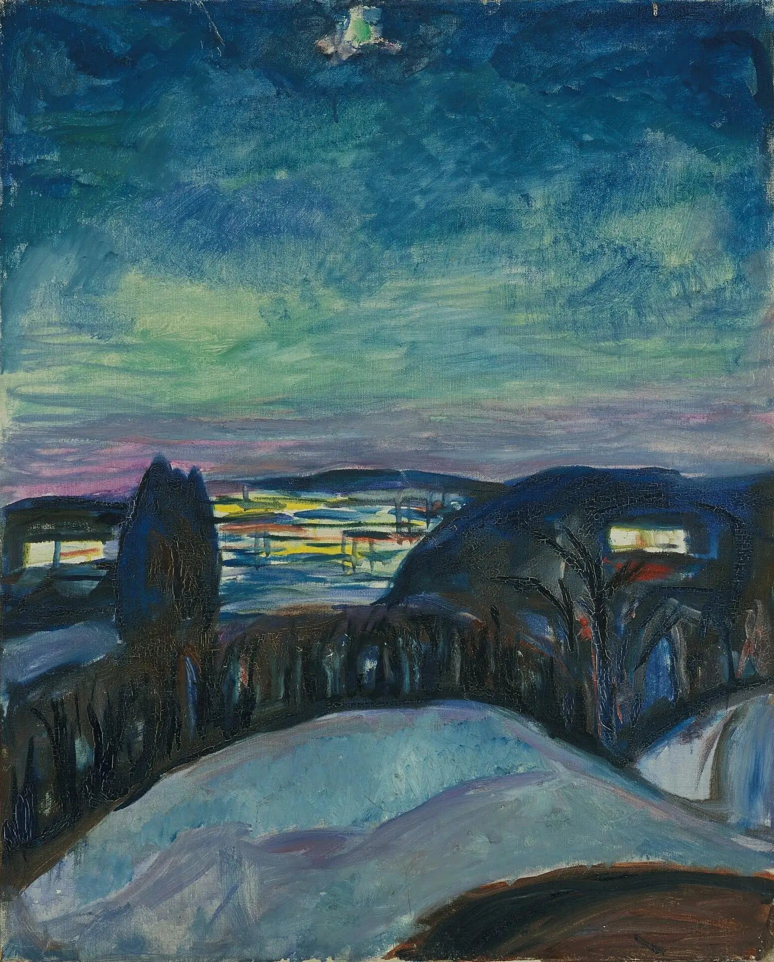 Nuit étoilée - Edvard Munch image 1 copie peinte à la main à l’huile