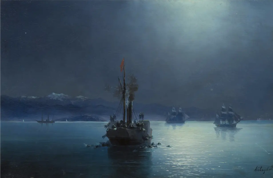 Noche tranquila: armenios arrojados por la borda desde barcos turcos - Iván Aivazovski