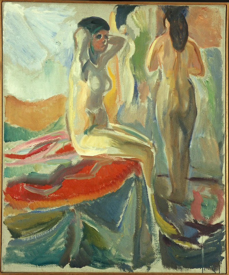 Mujeres desnudas, sentadas y de pie - Edvard Munch
