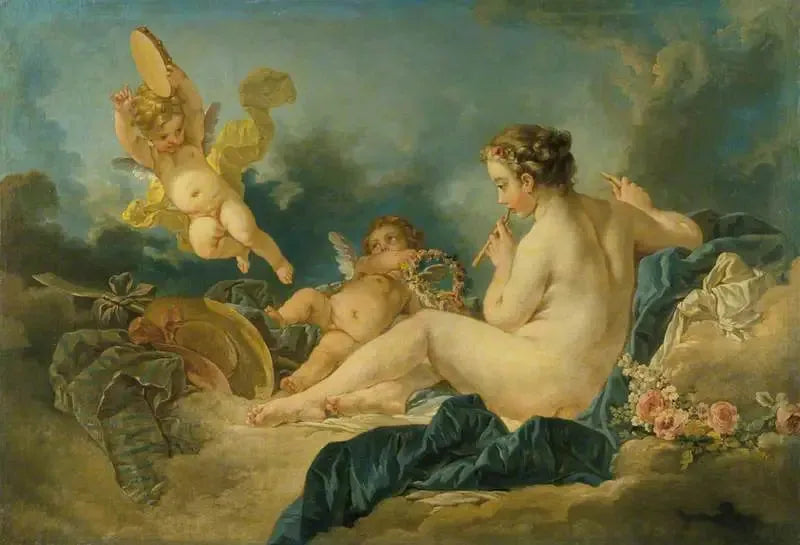 Ninfa sentada con flautas - François Boucher
